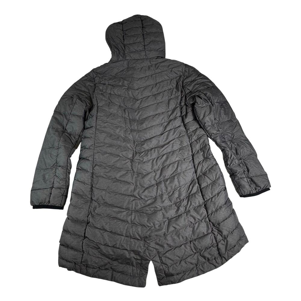 Lole Puffer Jacket Duck Down Women's XL Grey Mid Length Hooded Parka Winter FLAW - Picture 2 of 14